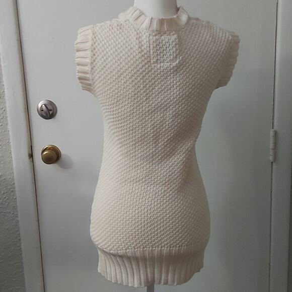 Aerie Cable Knit Cream Sweater Vest  XS GrandmaCore Cozy Comfy Winter Cabincore - Picture 4 of 11